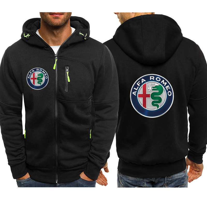 Spring Autumn Mens Jacket Alfa Romeo Logo Zipper Hoodies Sweatshirt Casual Coats Harajuku Outwear High Quality Tops Sportswear alx