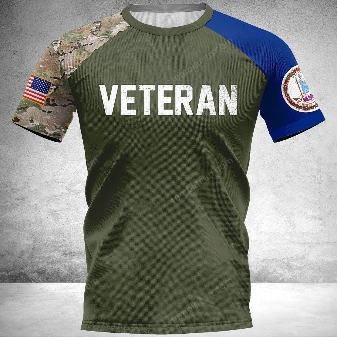 Virginia Veteran 3D Shirt Full Printing