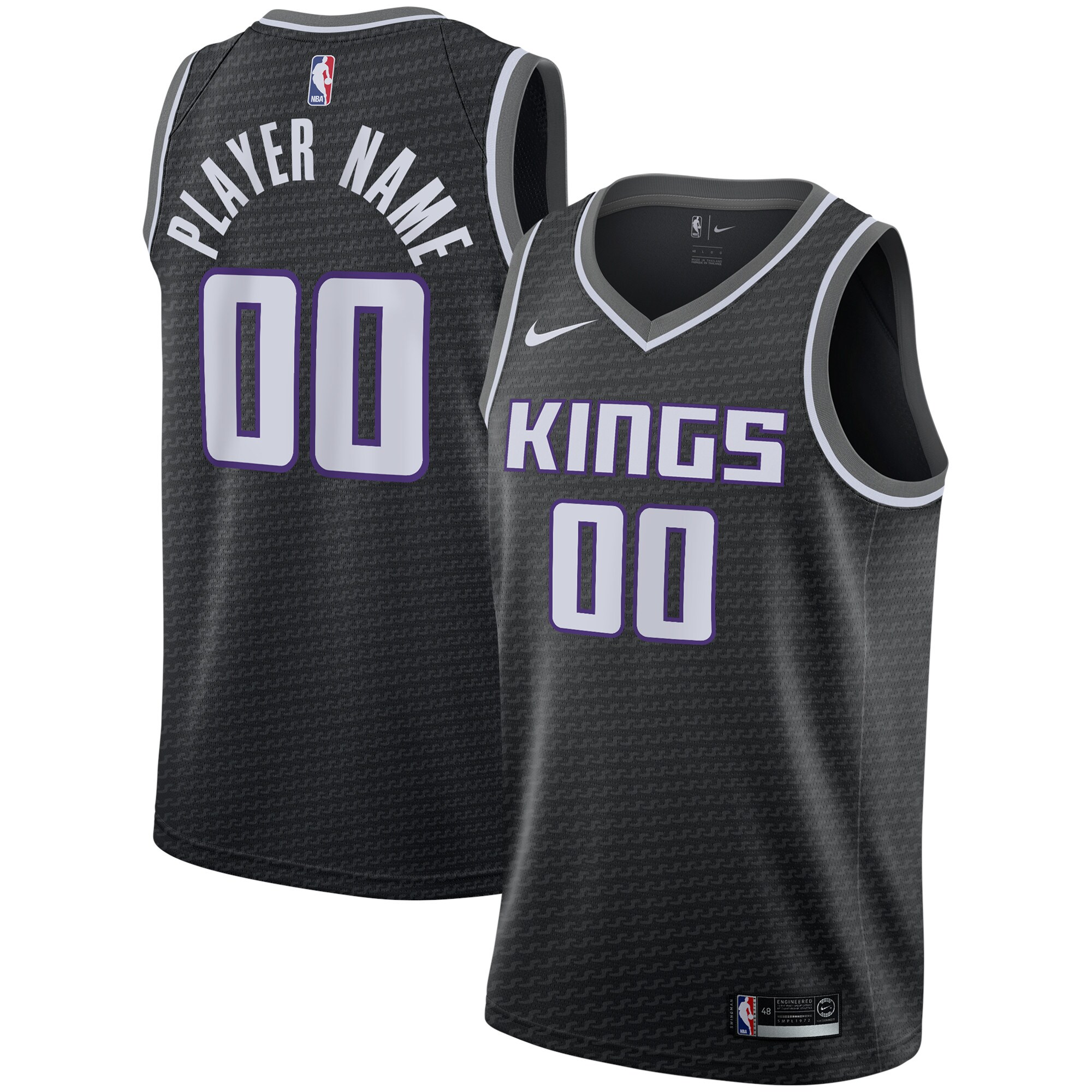 Sacramento Kings Swingman Custom Jersey Black – Statement Edition