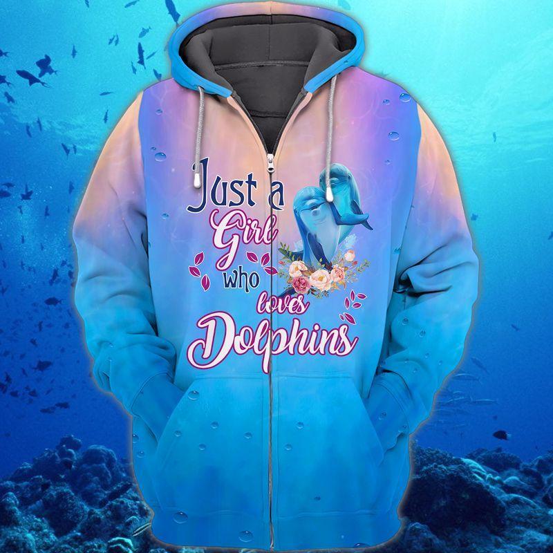 Love Dolphin 3D Full Print 3D All Over Printed Unisex Hoodie Zip Hoodie T-Shirt Plus Size S-5Xl