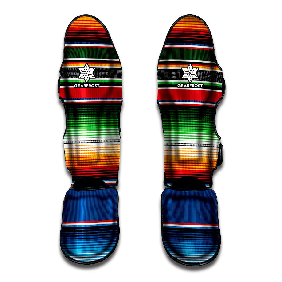 Vintage Mexican Blanket Pattern Print Muay Thai Shin Guards