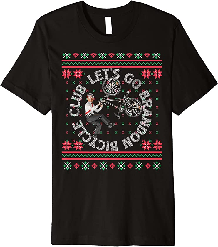 Biden Bike Wreck Biden Bicycle Trump Ugly Christmas Sweater Premium T-Shirt