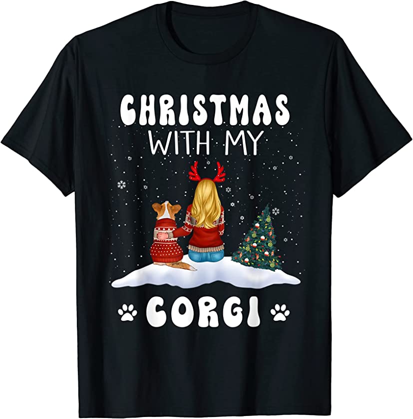 Christmas With My Corgi Dog Puppy Funny Xmas T-Shirt