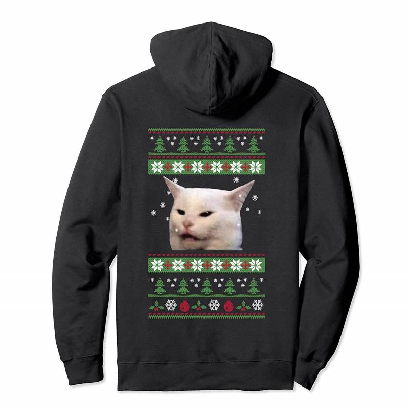 Woman Yelling At A Cat Meme Ugly Christmas Sweaters Funny Pullover Hoodie, T Shirt, Sweatshirt