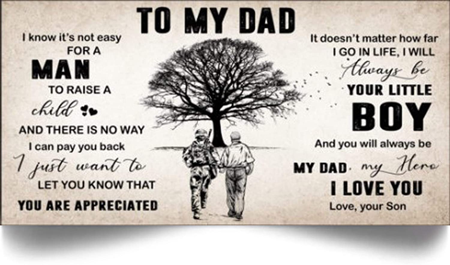 Soldier Poster-to My Dad-I Love You-Son to dad-Home Decoration Poster, Wall Poster, Home and Room Decoration, Gifts for dad