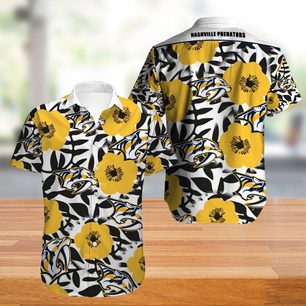 Nashville Predators Hawaii Shirt Tropical Flowers Summer For Fans Ha82648