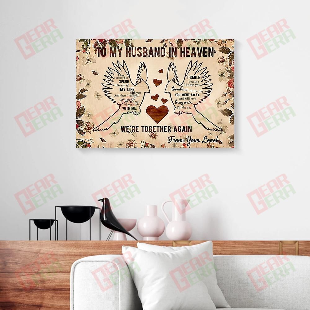 Canvas Painting To My Husband In Heaven We’Re Together Again Cardinal Couple Canvas Artistic Home Decor Canvas