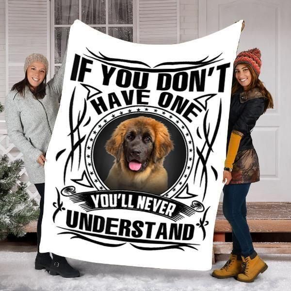 Christmas Blanket Leonberger Dog Cozy Fleece Blanket Sherpa Blanket