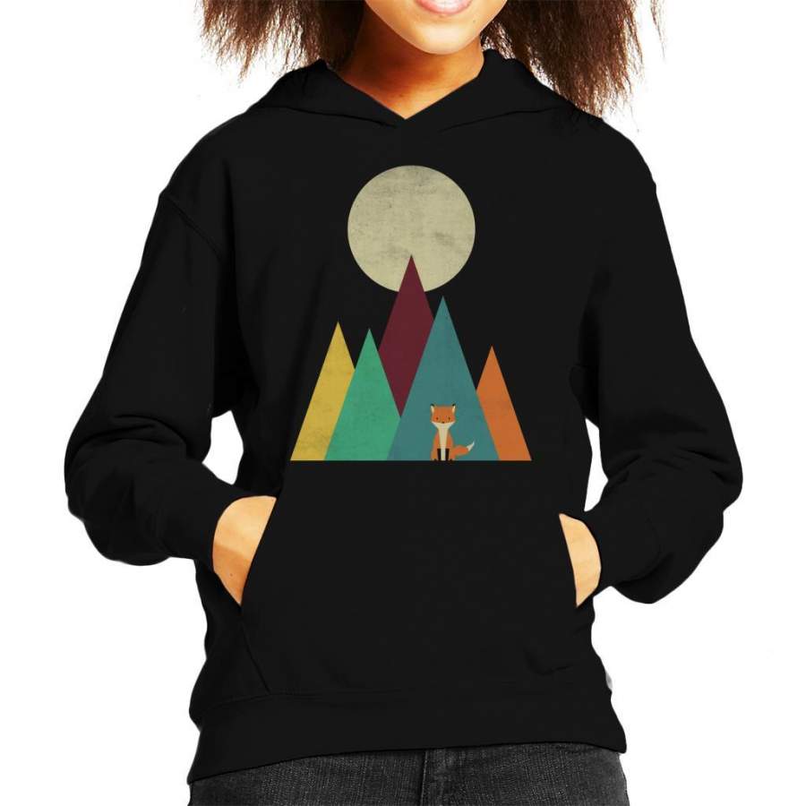 Red Fox Mountain Moonlight Kid’s Hooded Sweatshirt