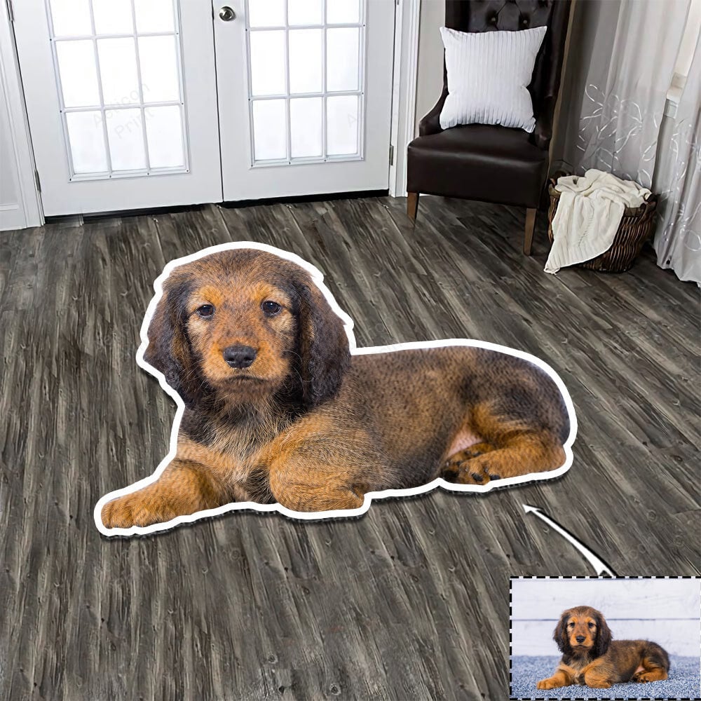 Custom Shape Dog Rug Carpet, Personalzied Puppy Love