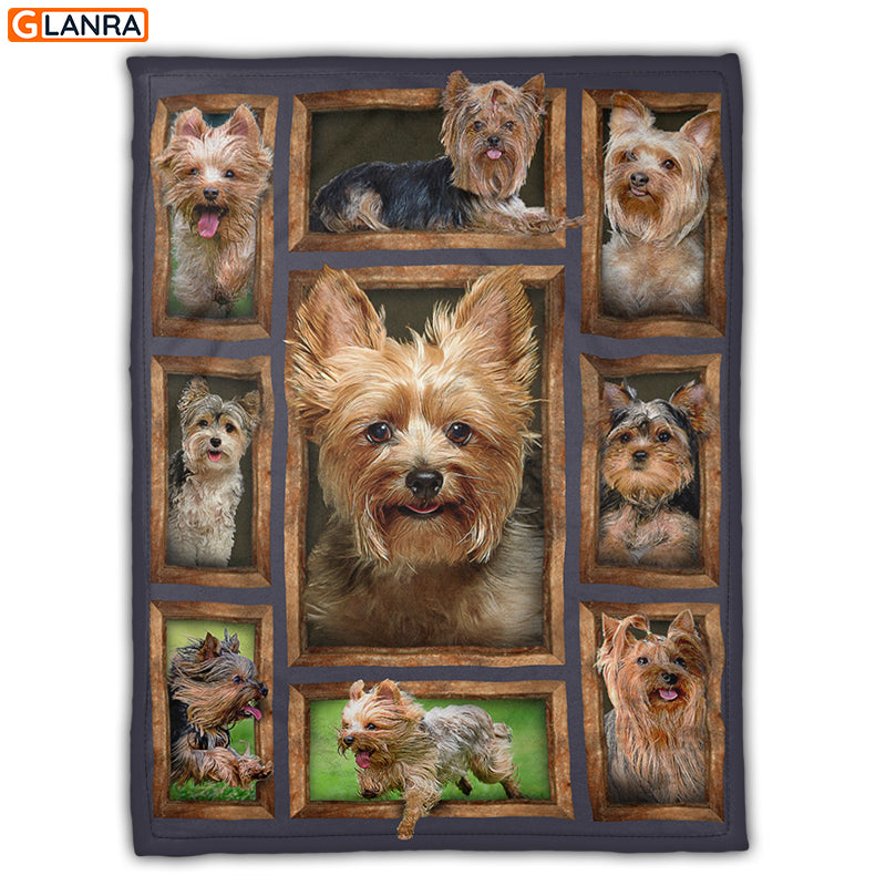 3D Yorkshire Terrier Cute Dog Fleece Blanket, Dog Fleece Blanket, Gift For Dog Lovers, Animal Pet Lovers Gift, Birthday Gift For Her, Anniversary Gift