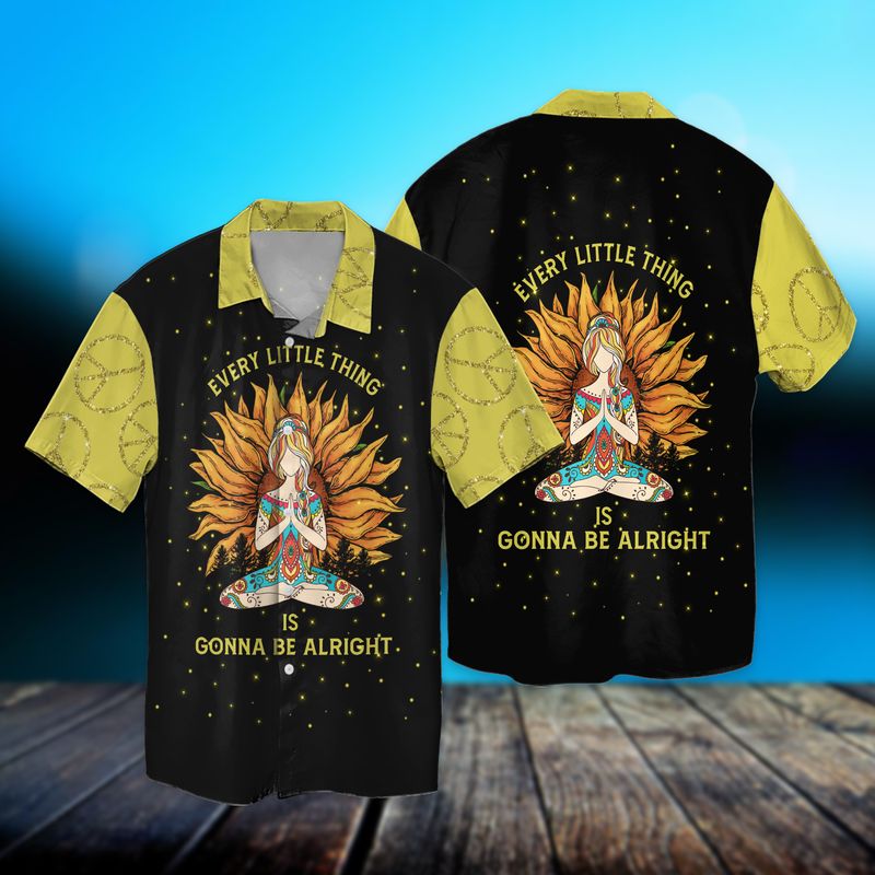 Hippie Yoga Girl Every Little Thing Is Gonna Be Alright Full Print Hawaii Shirt Ha92461