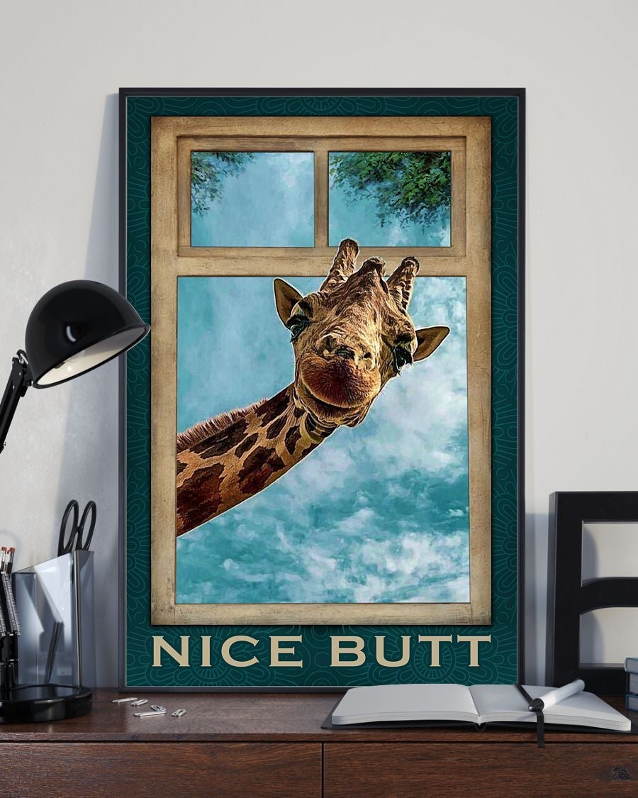 Animal Art Poster – Giraffe Art Poster – Nice Butt – Gift Art Poster