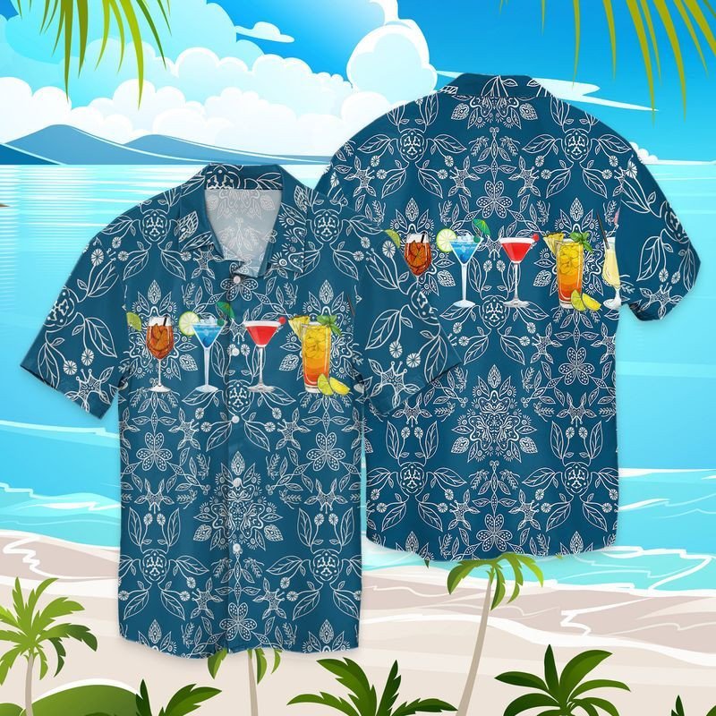 Cocktail Summer For Men And Women Graphic Print Short Sleeve Hawaii Casual Shirt Ha40817