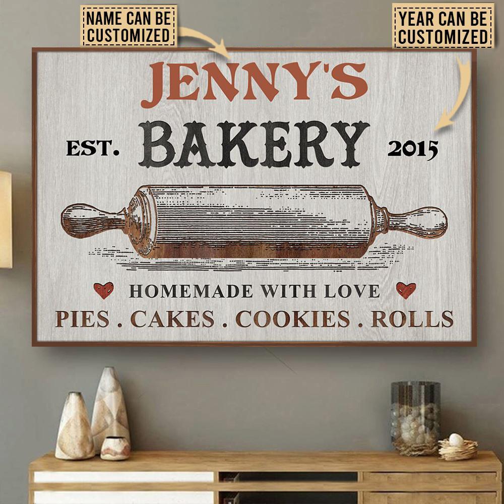 Aeticon Gifts Personalized Baking Bakery Homemade With Love Canvas Mom Dad Gift Home Decor