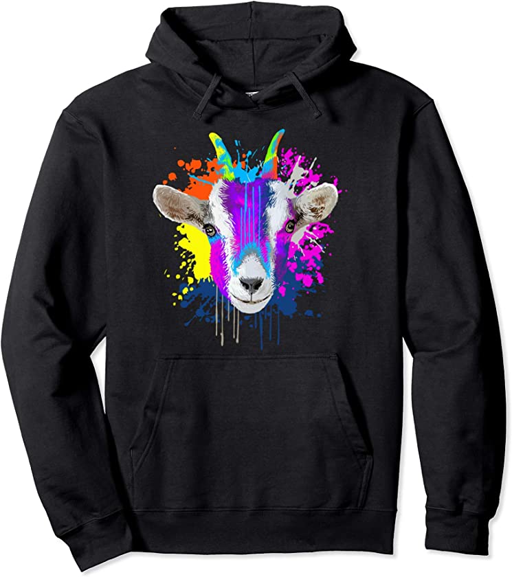 Splash Art Goat Farmer Gift Farm Animal Goat Lovers Pullover Hoodie