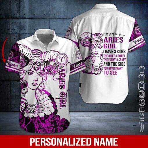 Aries Girl Custom Name Hawaii Shirt For Men Women Ha59041