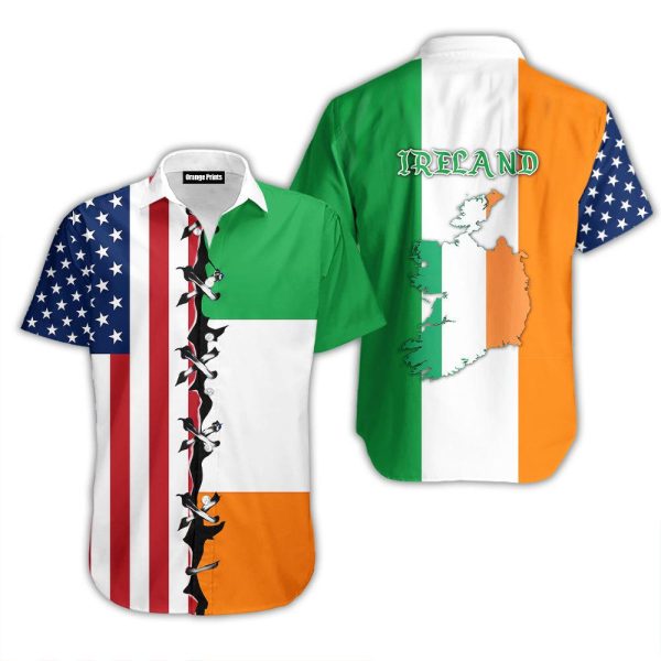 Ireland Flag Hawaii Shirt For Men Women Ha22108