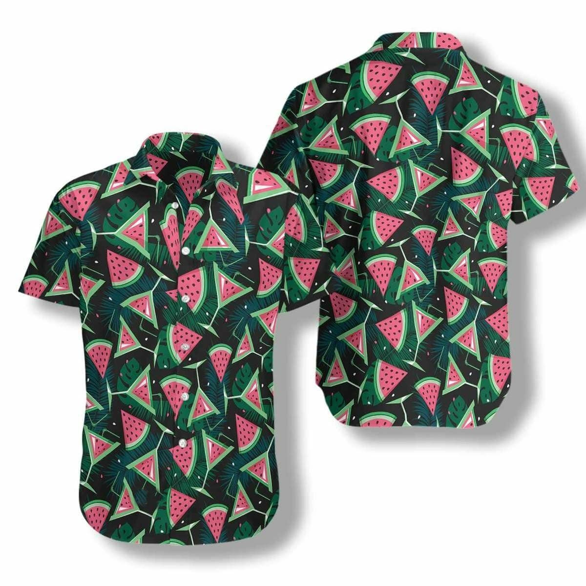 Hawaii Aloha Shirts Watermelon Slices Cocktails Ha79475