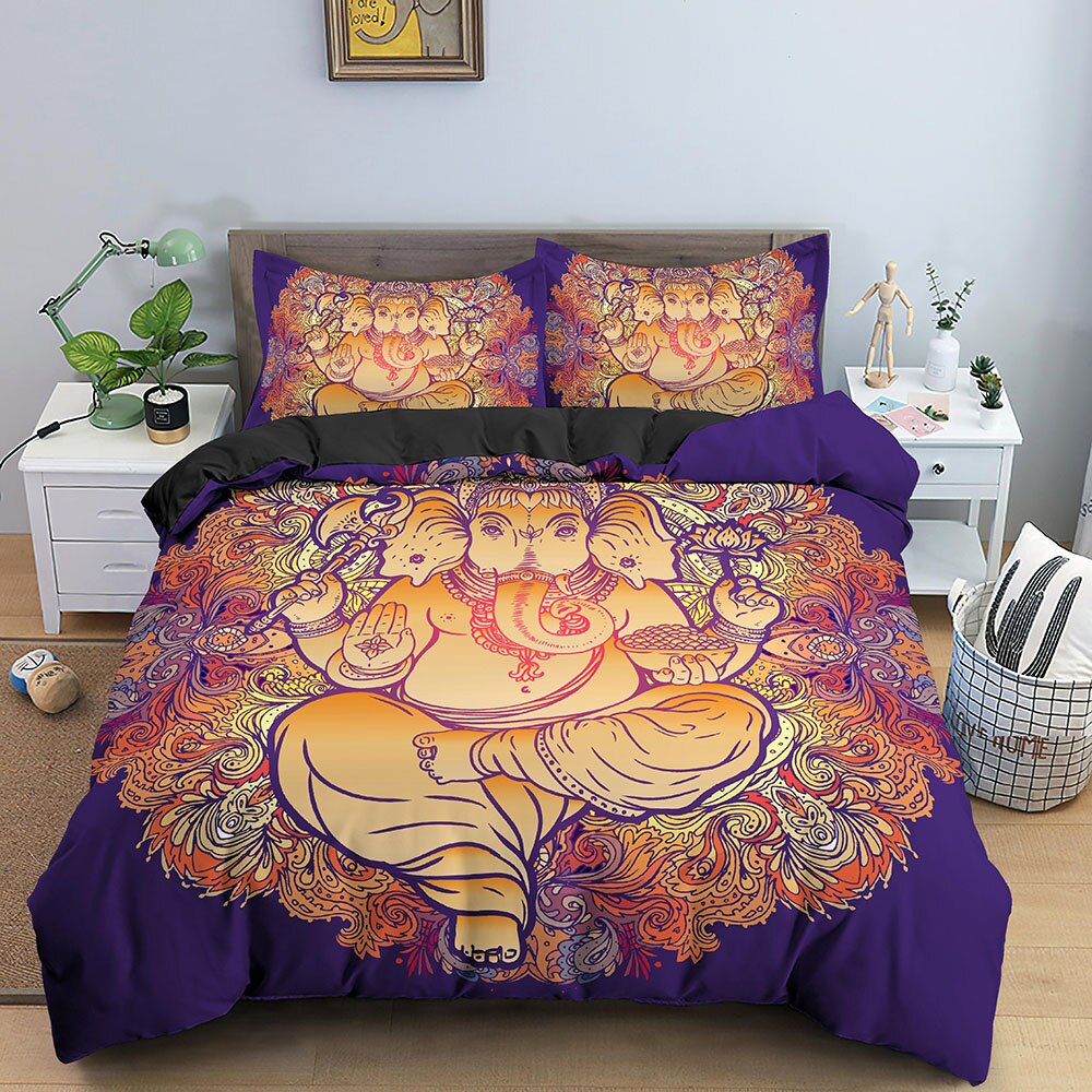 Modern Puzzle Dala Digital Printed Down Quilt Cover Pillowcase 3D Bohemian Style Bedding Set Single Queen Extra Large Size Duvet Covers