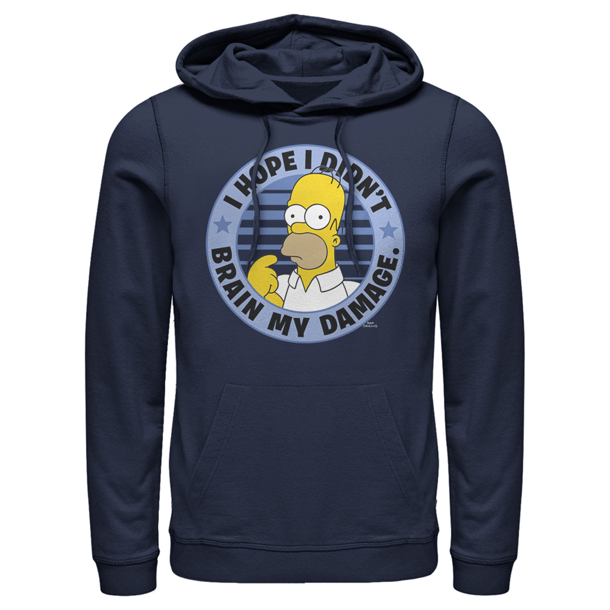 Men’S The Simpsons Brain My Damage Pull Over Hoodie