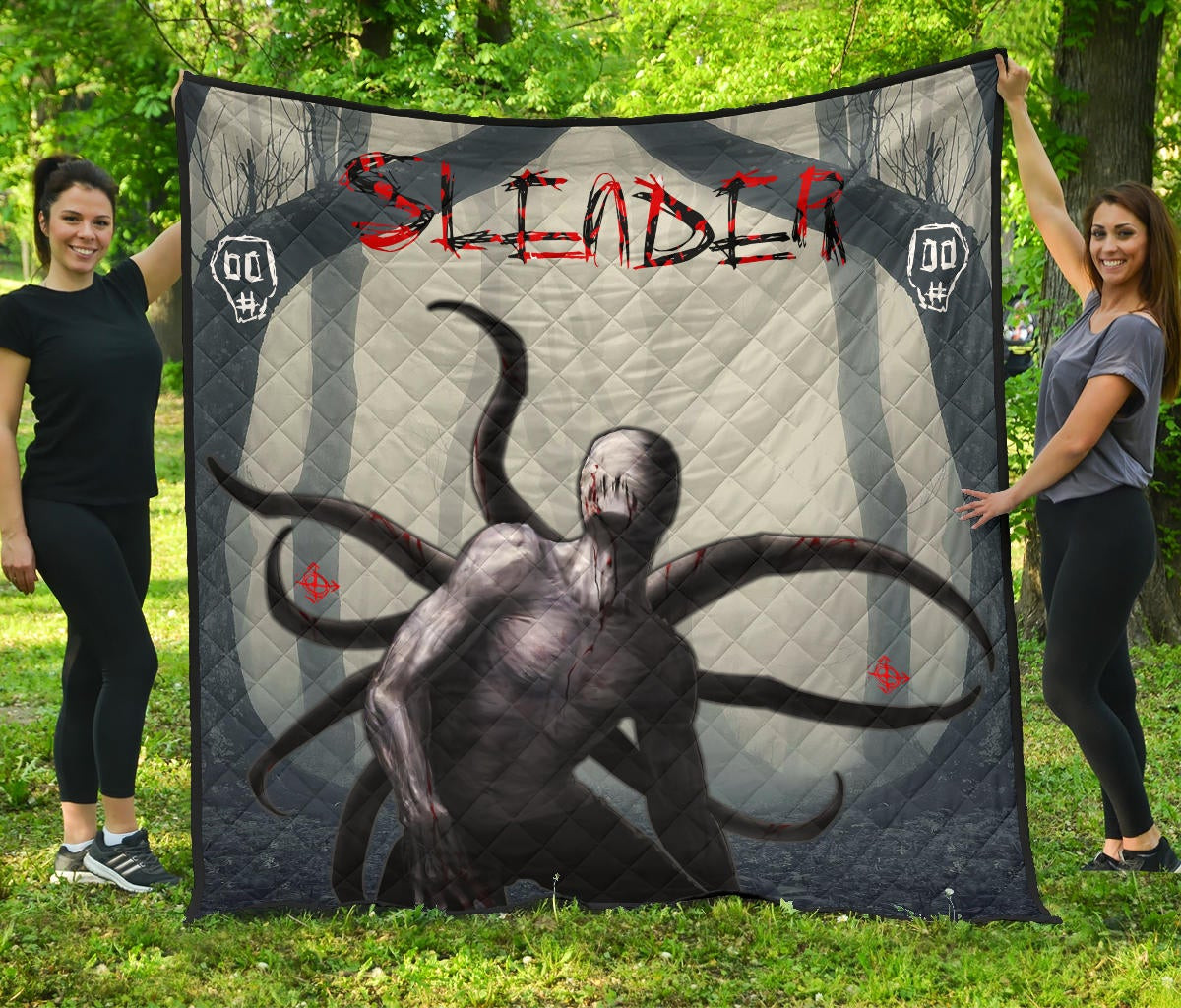 Horror Movie Slender Man In The Forest Fanart Premium Quilt Blanket