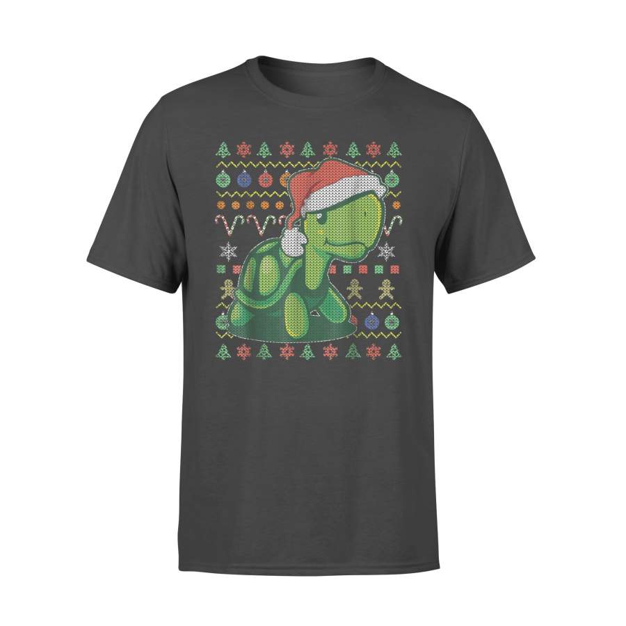 Turtle Santa Hat Ugly Christmas T shirt – Standard T-shirt