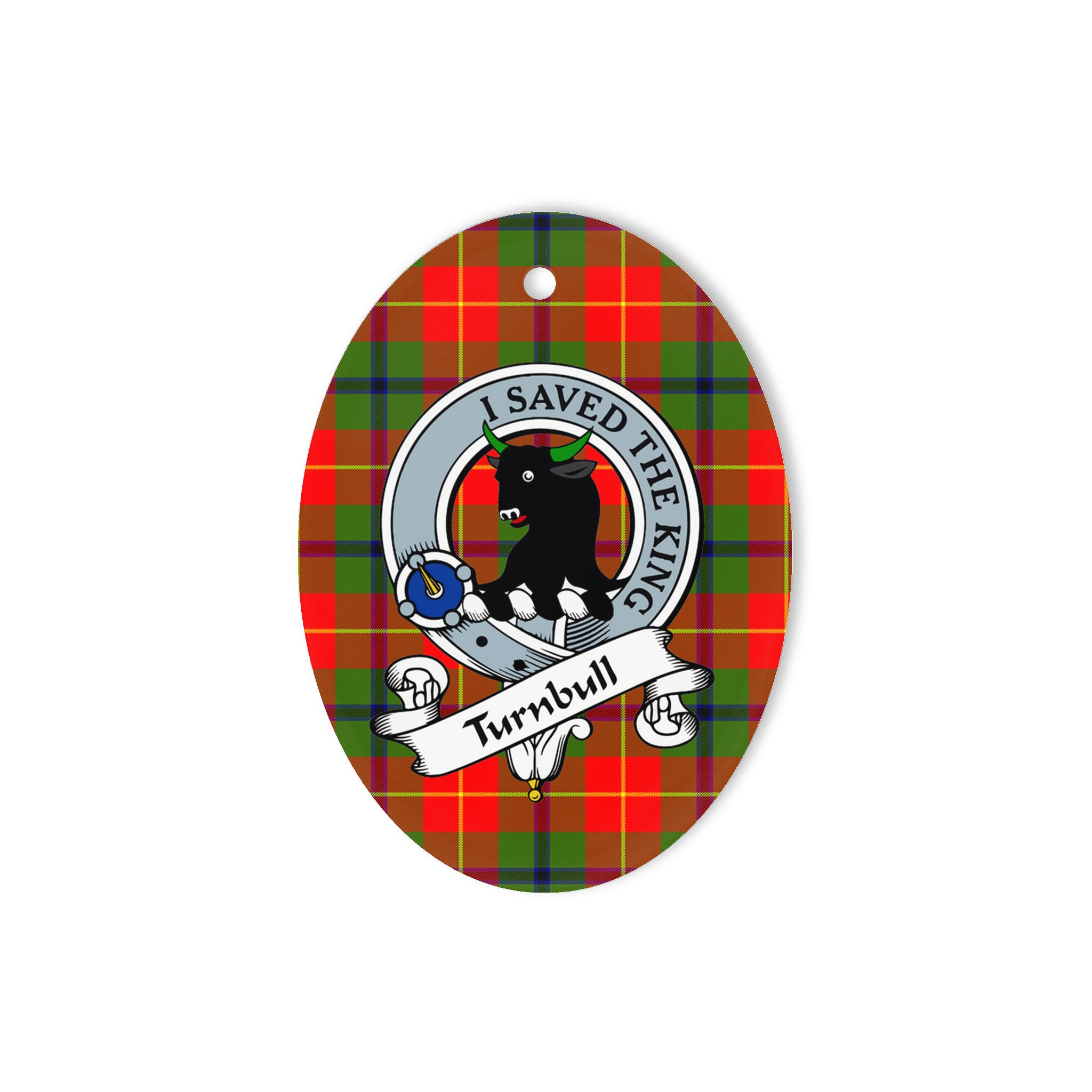 Turnbull Scottish Clan Badge Plaid Ornament Gift. Christmas Tree Ornament Turnbull Clan Tartan Ornament Great Christmas Ornaments Gift Oval Ornament