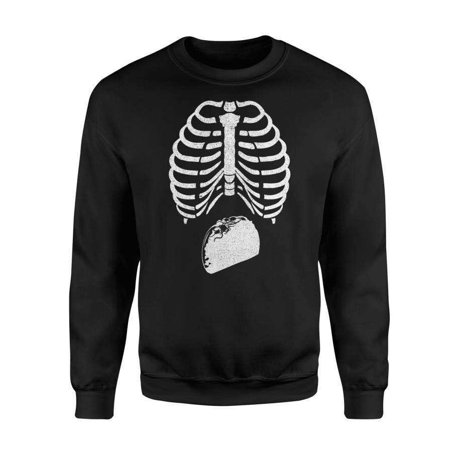 Taco Skeleton Maternity Halloween Sweatshirt