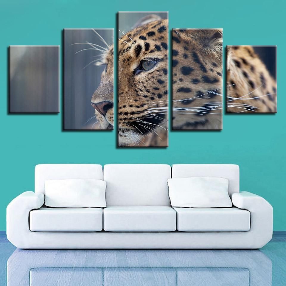 Tiger 71 Animal 5 Panel Canvas Art Wall Decor