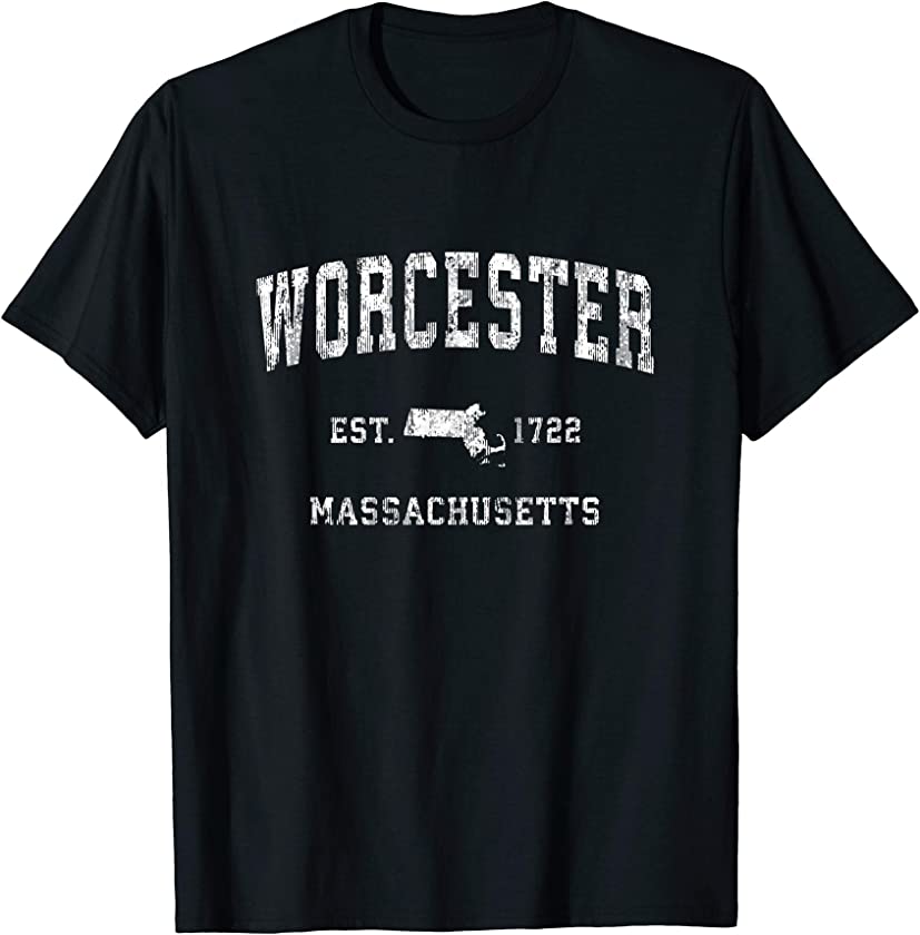 Worcester Massachusetts MA Vintage Athletic Sports Design T-Shirt