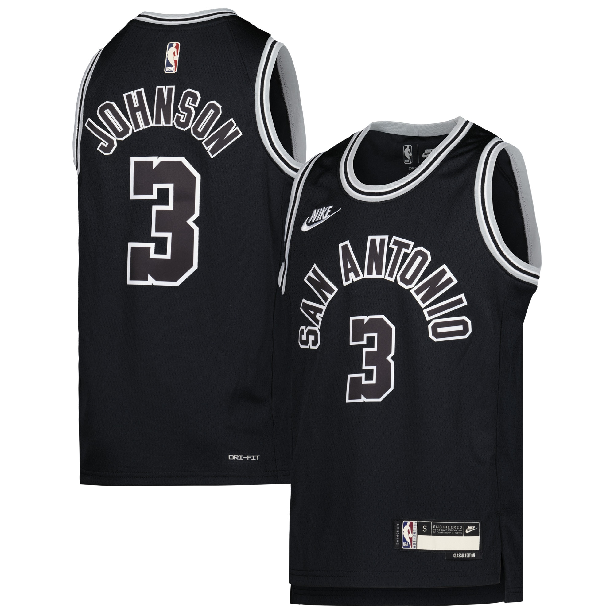 Keldon Johnson San Antonio Spurs Youth 2022/23 Swingman Jersey – Classic Edition – Black