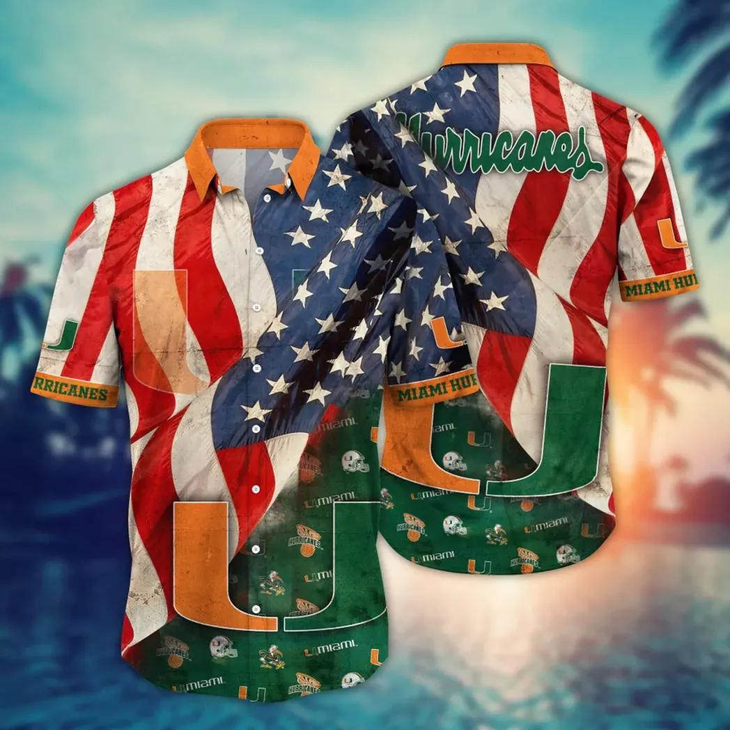 Miami Hurricanes Ncaa Flower Aloha Hawaiian Shirt 9, Ncaa Hawaiian Shirt