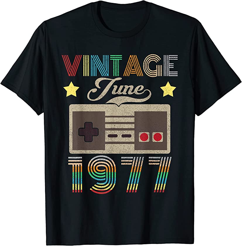 Vintage June 1977 44th Birthday Shirt 44 Year Old T-Shirt