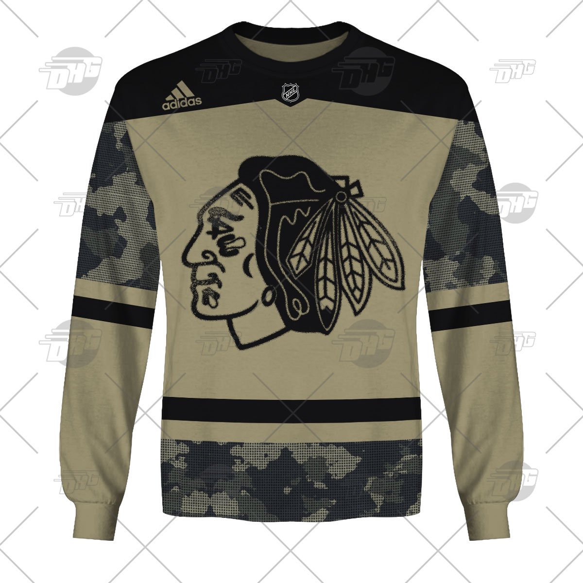 Chicago Blackhawks Custom Name Number Camo Gift For Fan 3D Full Printing Sweatshirt