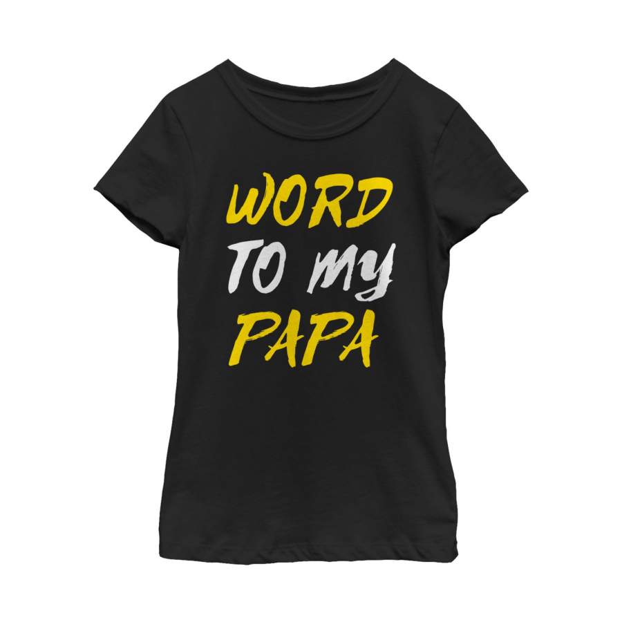 Lost Gods Girl’s Father’s Day Word Papa  T Shirt