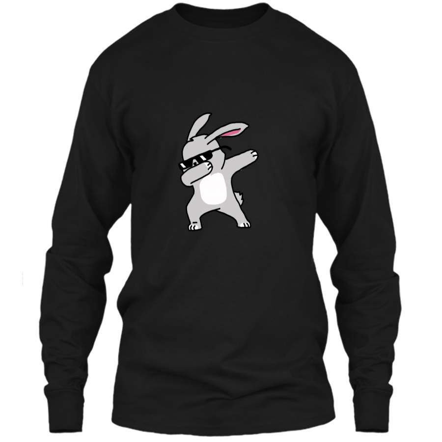 Boys Easter Shirt – Cute Dabbing Easter Bunny T-Shirt LS Ultra Cotton Tshirt