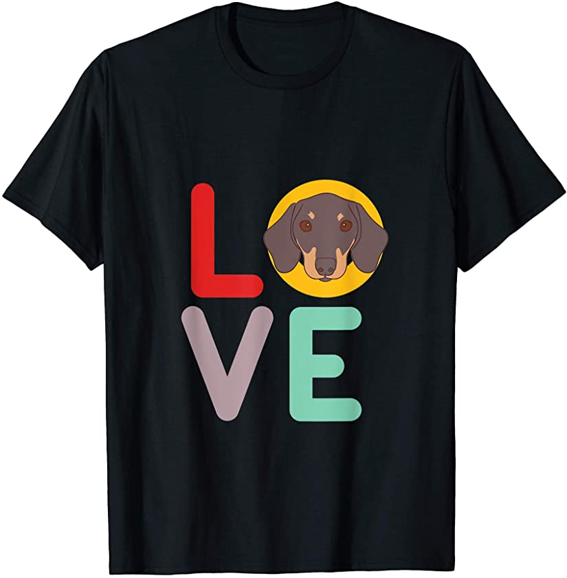 Cute Brown Dachshund Puppy Retro Funny Dog Lover T-Shirt