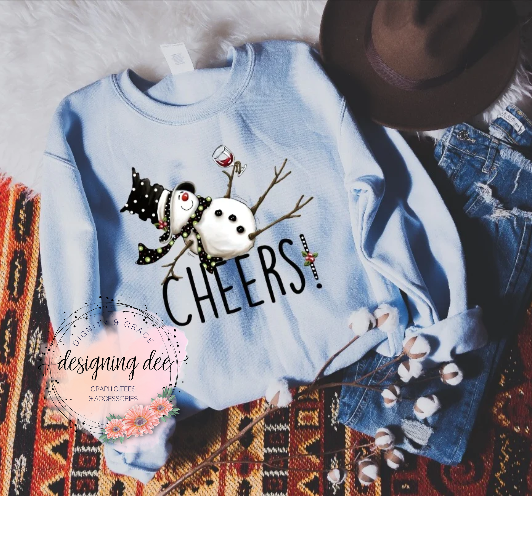 Cheers! Snowman Christmas Shirt, Winter Snowman Shirt