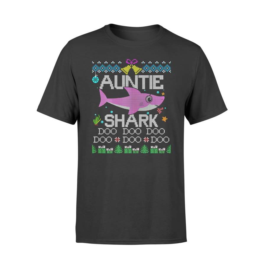 Christmas gift idea Girl Auntie Shark Xmas Matching Family Group Ugly T-Shirt – Standard T-shirt