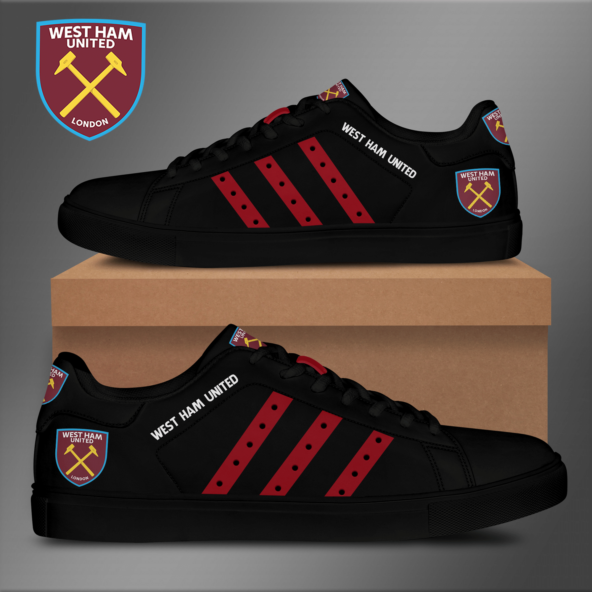 West Ham United Leather Low Top Shoes V5