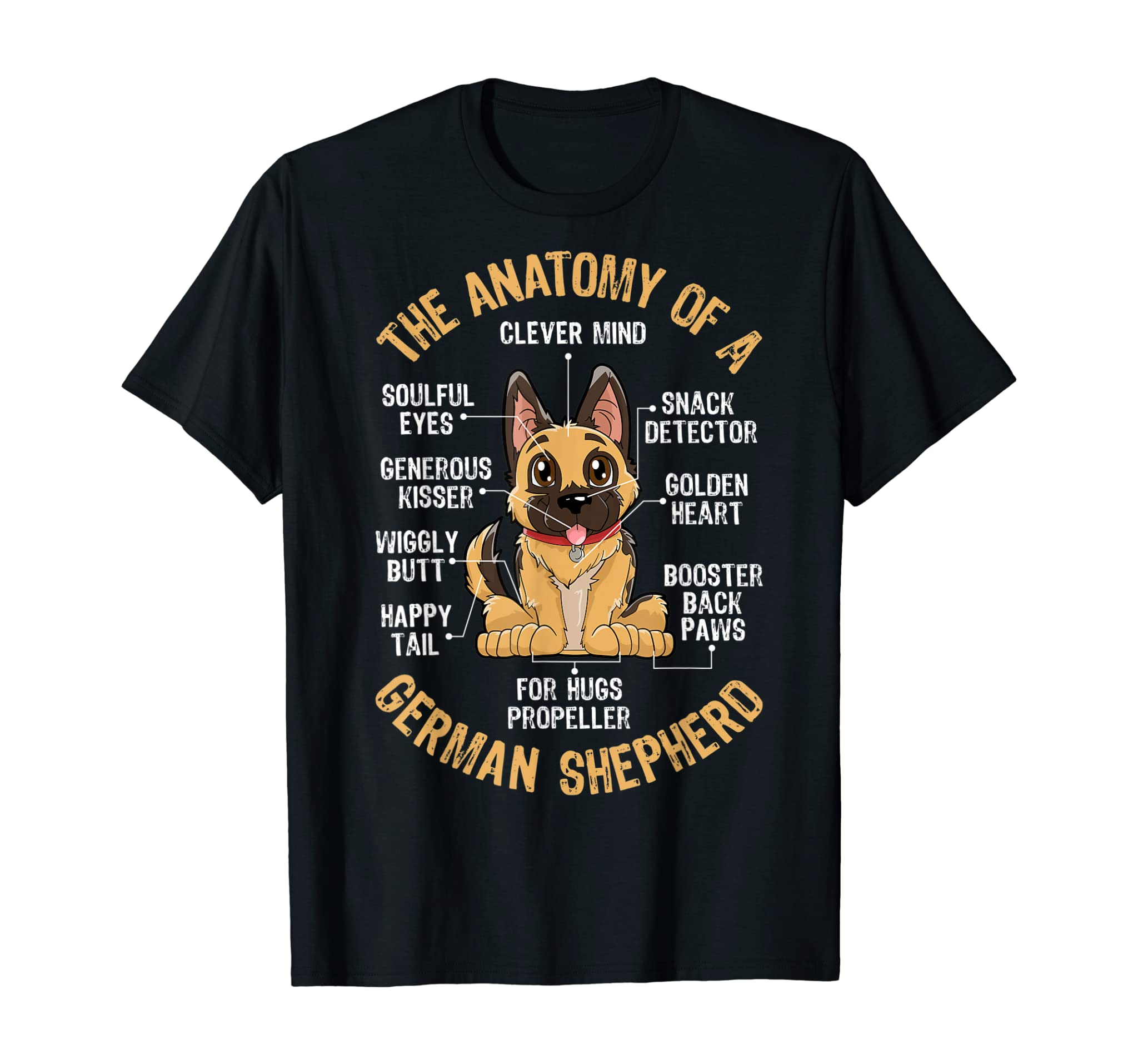 Anatomy of a German Shepherd T shirt Funny Dog Lover Gifts