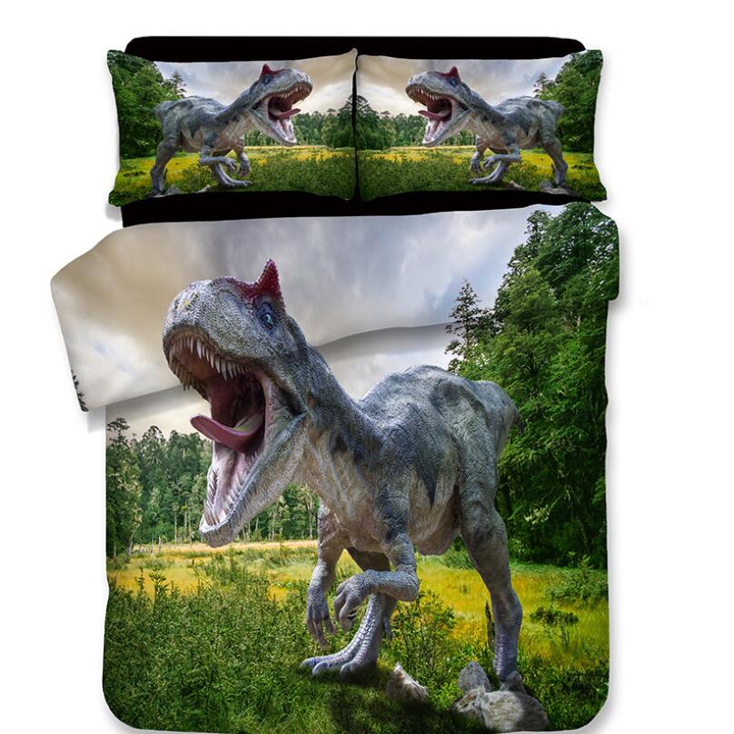 3D Dinosaur Print Bedding Set Duvet Covers Pillowcases Sets Bedclothes Bed 01