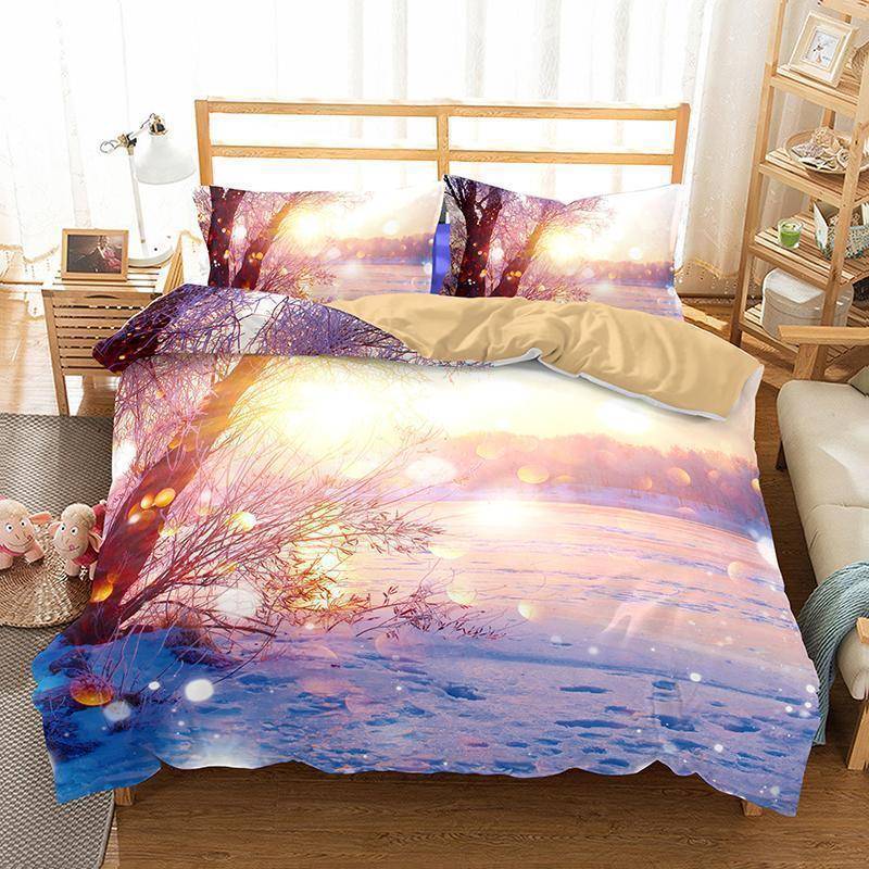 3D Naturalcenerynowcene Bed Blanket Pink3D Customize Bedding Set Duvet Cover Set Bedroom Set Bedlinen