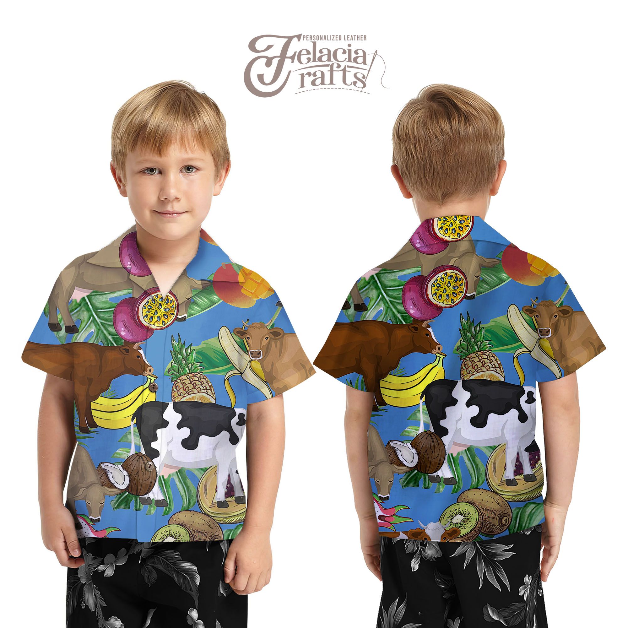 Felacia Shirt Cow Tropical Hawaiian Ha49930