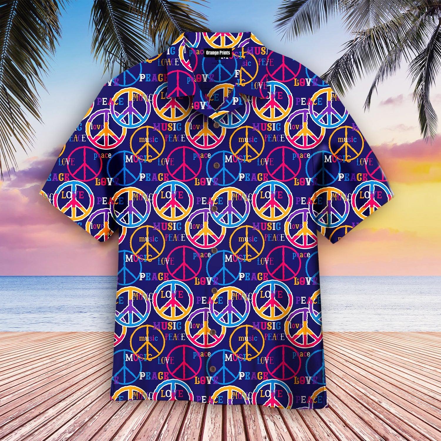 Hippie Peace Love Music Hawaii Shirt For Men Women Ha26638