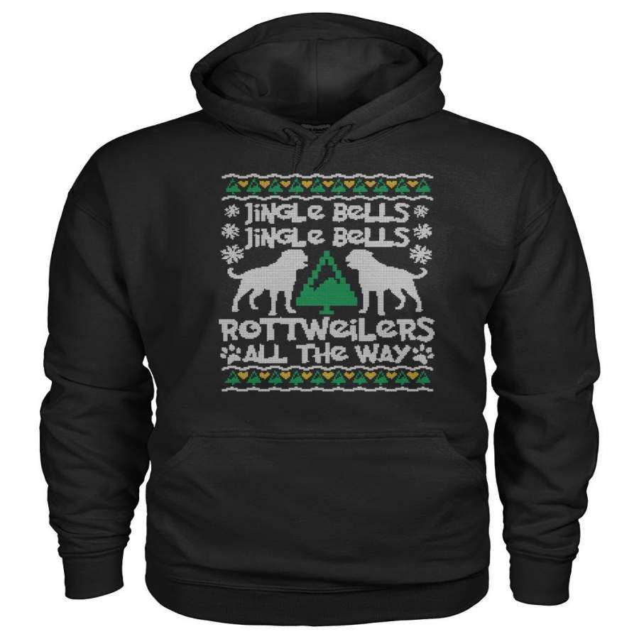 Rottweiler Ugly Christmas Jingle Bells Xmas Gift Shirt Hoodie
