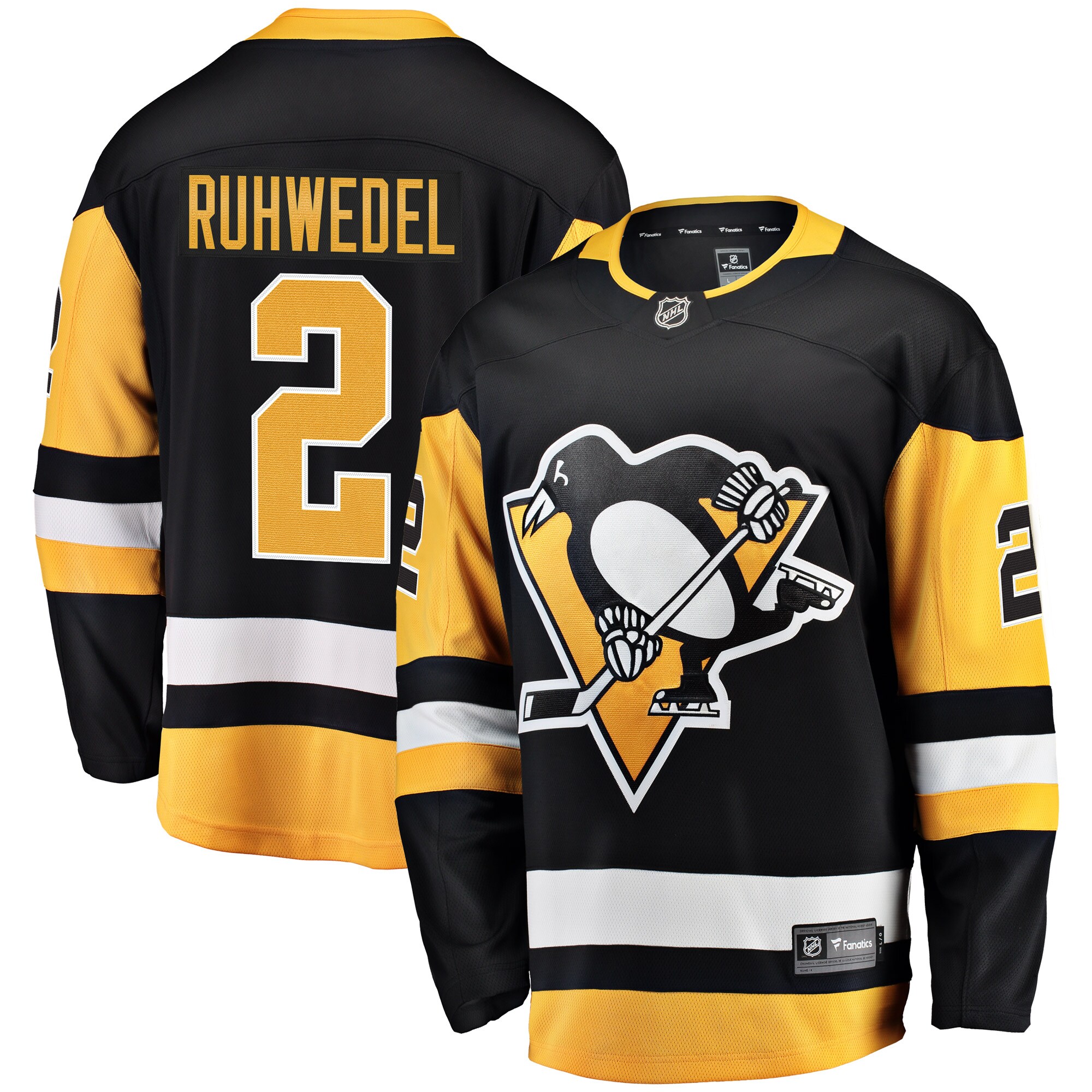 Men's Pittsburgh Penguins Chad Ruhwedel Black Home Breakaway Player Jersey