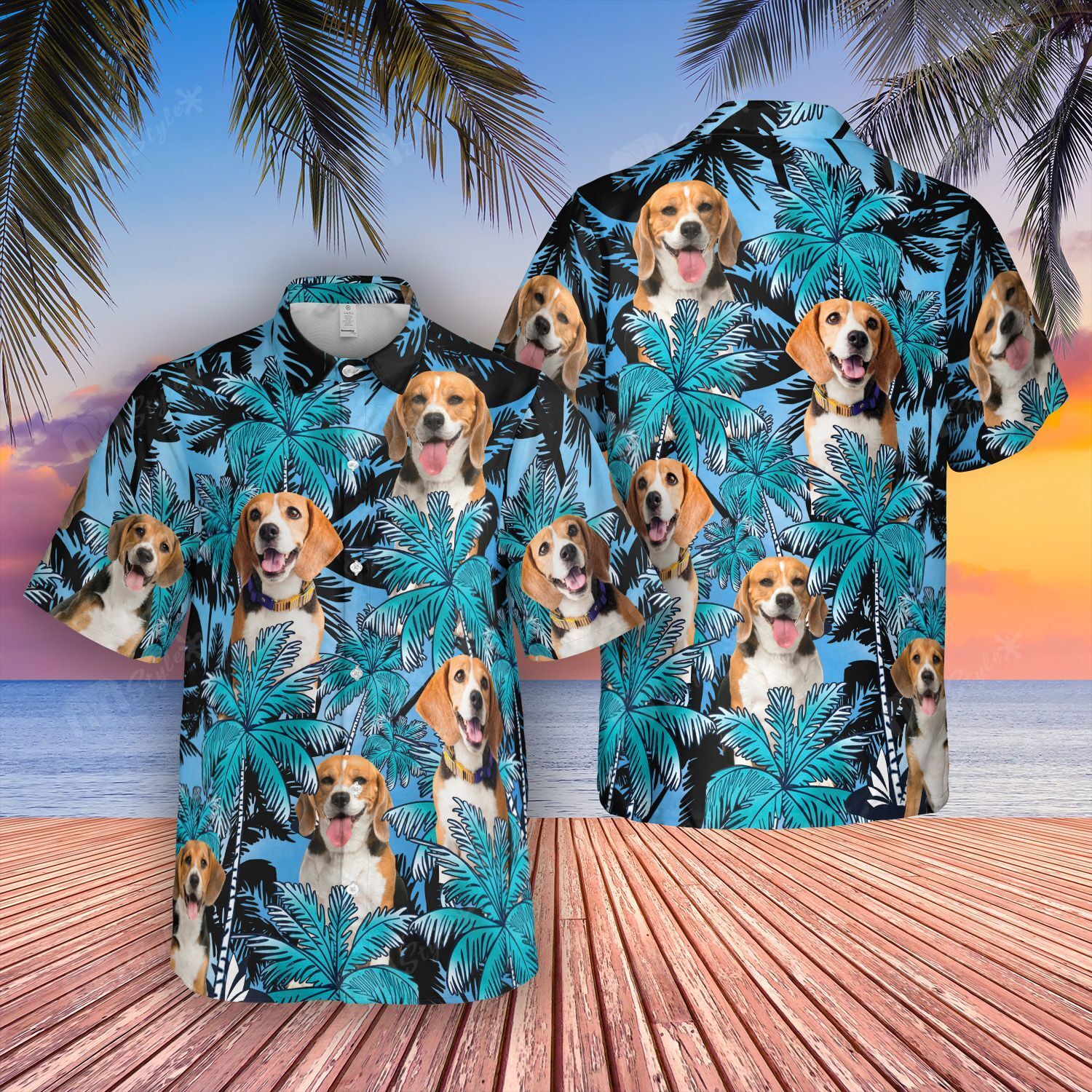 Hawaiian Shirt Short Beagle Tropical Ha36569