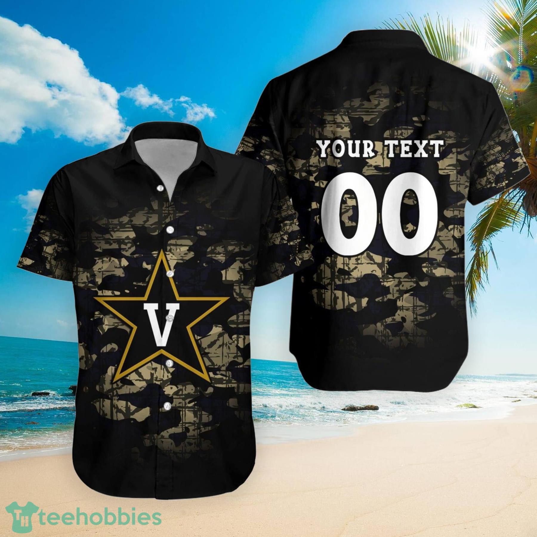 NCCA Vanderbilt Commodores Custom Text Number Camouflage Vintage Hawaiian Shirt